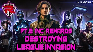 DESTROYING LEAGUE INVASION PT2  DIV 3  INJUSTICE 2 MOBILE [upl. by Farlay]