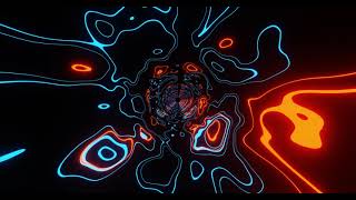 VJ LOOP NEON Hypnotic Blue Orange Tunnel Abstract Background Video Lines Pattern 4k Screensaver [upl. by Ventre]