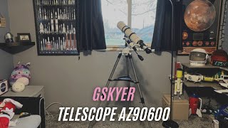 Gskyer Telescope 600x90mm Review  Gskyer Telescope AZ90600 Astronomical Refractor Telescope Setup [upl. by Frentz]