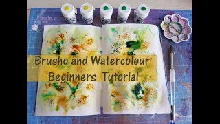 BRUSHO amp Watercolour Beginners Art Journal Tutorial [upl. by Tebor]