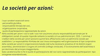 DIRITTO COMMERCIALE La società per azioni [upl. by Bridge]