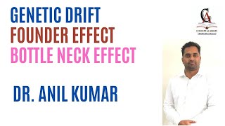 Genetic Drift Founder Effect and Bottle Neck Effect by Dr Anil Kumar [upl. by Sirtemed]