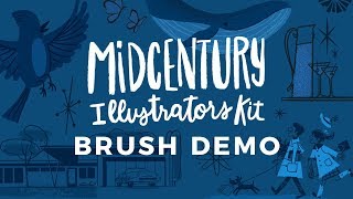 Midcentury Illustrators Kit  Bardot Brush  Awesome Brushes for Procreate [upl. by Yelkao714]