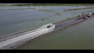 Mersea Island The Strood High Tide by drone car gets stuck 140 [upl. by Audley]