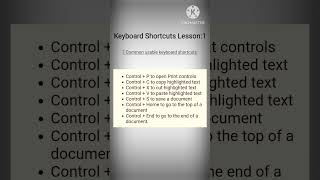 Keyboard shortcuts lesson1 shorts [upl. by Iosep]