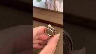 Custom Made Cartier Juste Un Clou Nail Ring 18K Real Gold With Diamonds [upl. by Torrin]