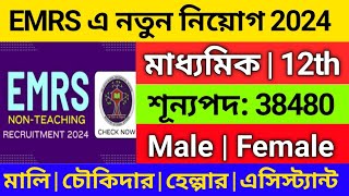 🔥EMRS এ group D নিয়োগ শুরু হলো 2024  West Bengal govt job news today 2024  10th govt job [upl. by Lidstone]