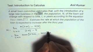 Rate of Change of Town Population Calculus [upl. by Happy816]