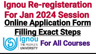 IGNOU Admission Form Fill Up Online 2024  IGNOU Admission 2024 January SessionAdmission Last Date [upl. by Cresida230]