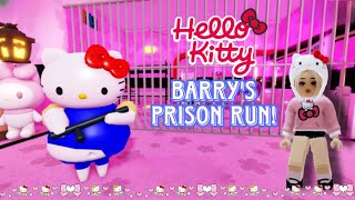 HELLO KITTY BARRYS PRISON RUN  OBBY ROBLOX GAMEPLAY [upl. by Ahsirat]