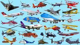 Aircraft Compilation  Airplanes for kids  Picture Show  Fun amp Educational Learning Video [upl. by Jessabell601]