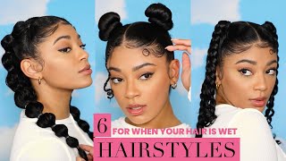 6 GOTO Hairstyles for when your hair is wet Curly Hair  jasmeannnn [upl. by Ataliah]