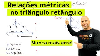 RELAÇÕES MÉTRICAS NO TRIÂNGULO RETÂNGULO  RÁPIDO E FÁCIL [upl. by Nohsad]