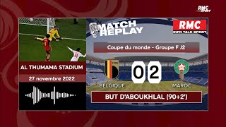 Coupe du monde 2022  Le Maroc réalise lexploit de battre la Belgique 20 le goal replay de RMC [upl. by Anaihs]