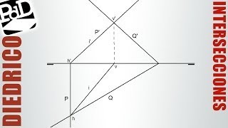 Intersección entre planos proyectantes y planos oblicuos en Sistema Diédrico [upl. by Devol44]