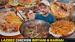 Lazeez Chicken Biryani Karhai Chandan Kabab  Traditional Food Areeka and Muttabaq in Jeddah [upl. by Warfeld]