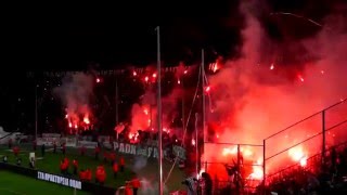 PAOK Saloniki Ultras great pyroshow against Olympiakos Piraeus Gate 4932014 [upl. by Ahseen]