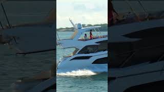 Sunseeker Manhattan 52 crossing next to Fisher Island [upl. by Arlon]