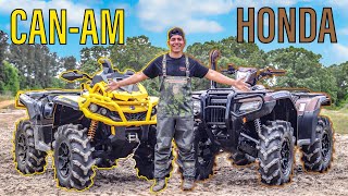 CANAM VS HONDA  DEEP MUD RIDING [upl. by Eerahs]