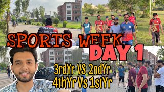 SPORTS WEEK 2024 ✨🔥  Cricket Matches Day 1  Vlog 118 [upl. by Alrak]