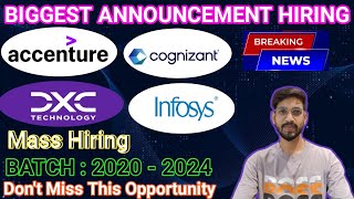 DXC New Hiring Announced  Infosys Hiring Freshers  OFF Campus Drive For 2024  2023 Batch Hiring [upl. by Broome]