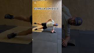 Plancha estrella con disco  side plank leg elevated with plate [upl. by Gaiser]