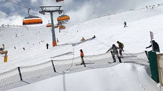 Ski Lift that turns before setting off  C36 Giggijoch  Solden April 2024 [upl. by Ttenaej]