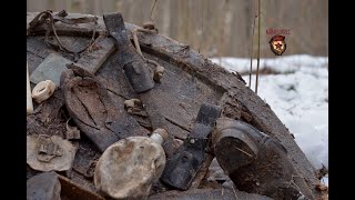 Раскопки блиндажа в суровый мороз  Excavation of the WWII dugout in severe frost [upl. by Dimitris]