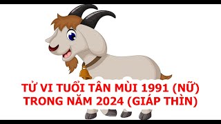 Tử vi Tân Mùi 1991 năm 2024 Nữ mạng  Thái Dương chiếu mạng [upl. by Atekin]