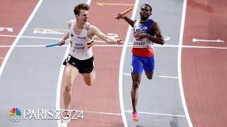 USA 4x400 gold medal hopes Doomed by Belgian anchor rally at Indoor Worlds  NBC Sports [upl. by Thetis308]