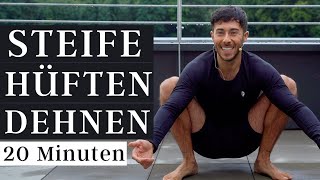 DEHNEN FÜR STEIFE HÜFTEN  Yoga für Anfänger 20 Minuten [upl. by Ynnos493]