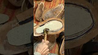 Handmade leather shoes sole making Leathercraft leather italianleathershoes shoes [upl. by Emarej321]