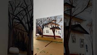 Wisner shorts art painting acrylicpainting wangwen wisner winter farmhouse trees [upl. by Anoi]