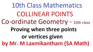 COLLINEAR POINTS  proof  10th class mathematics [upl. by Auqenehs245]