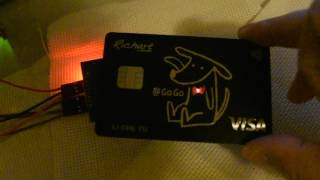 台新 GoGo LED iCash RFID Wireless 發光 信用卡 狗狗 領結 Credit Card [upl. by Rowe]