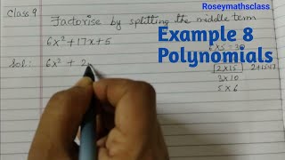 Class 9 Polynomials Middle term splittingFactorise by splitting the middle termmathspolynomials [upl. by Pompei]