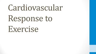 CVS 13 Cardivascular Response to Exercise [upl. by Alliscirp]