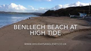 Winter walk on Benllech beach Anglesey at high tide 24th November 2017 [upl. by Schell638]