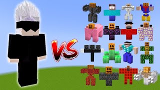 SATORU GOJO vs All Minecraft BossesGolemsWardenWither storm  Minecraft Mob Battle [upl. by Haik110]