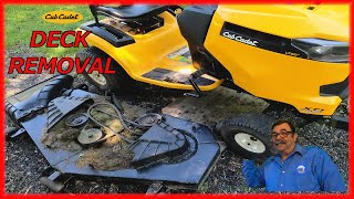 Cub Cadet Mower Deck Removal XT1 [upl. by Eerolam]