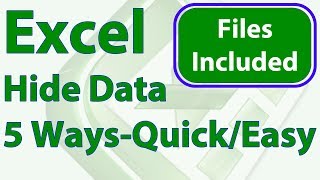 5 Easy Ways to Quickly Hide Data in Excel [upl. by Lon]