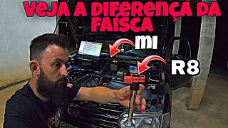 BOBINA AUDI B8 VS BOBINA MI 3 PINOS DIFERENÇA ABSURDA NA FAISCA [upl. by Ijat]