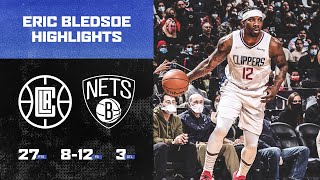 Eric Bledsoe 27 PTS 812 FG 3 STLS leads the comeback against the Brooklyn Nets  LA Clippers [upl. by Reynold]