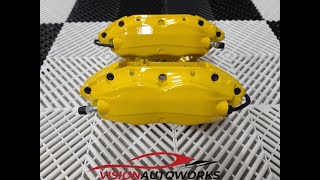 BMW E31 8 Series Calipers Rebuilt and Powdercoated Hot Yellow  VisionAutoworks [upl. by Joacima]