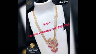 Offer sale 3 line long chain set just 550 micro gold plated 91 9789357568 [upl. by Barbra]