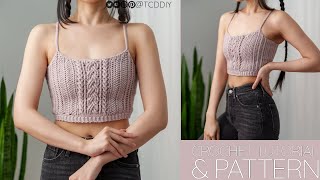 How to Crochet Cable Stitch Tank Top  Pattern amp Tutorial DIY [upl. by Koser735]