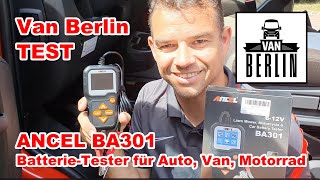 ANCEL BA301 Batterietester für KFZ  Motorrad 6V12V 1002000 CCA Autobatterie Batterie Testgerät [upl. by Silbahc]