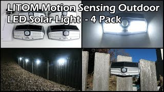 LITOM Motion Sensing Solar Powered 30 LED Outdoor Lights 4 Pack [upl. by Charmion369]