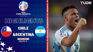 HIGHLIGHTS  Chile vs Argentina  Copa América 2024  J2  TUDN [upl. by Kolk]