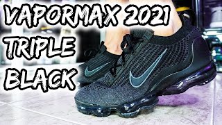 UNA DE MIS NIKE FAVORITAS🔥NIKE VAPORMAX 2021 FLYKNIT TRIPLE BLACK REVIEWON FEET [upl. by Roseann]